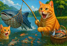 Mama Cat Trims Fur on the Farm | Cute Kittens Wear Adorable Tiger Hat at Home